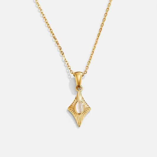 Luna White Opal Goldhalskette Alma