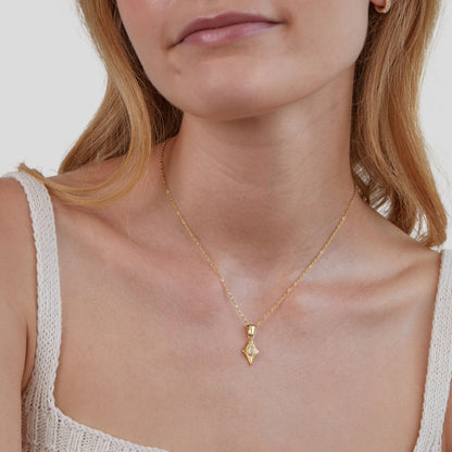 Luna White Opal Goldhalskette Alma