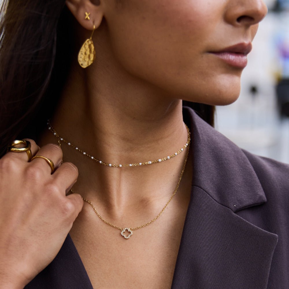 Luxe Kristall Klee Halskette Alma