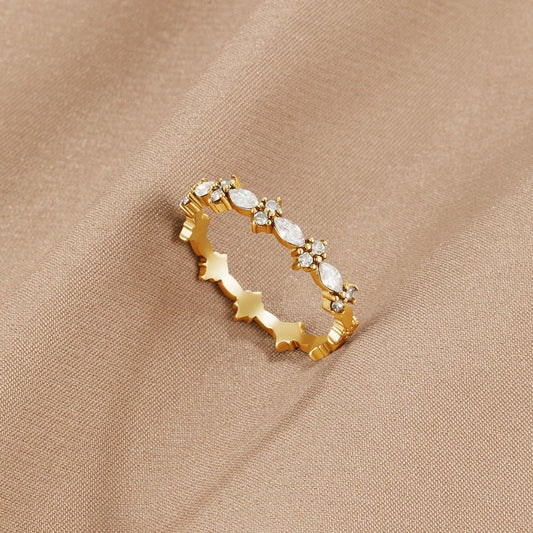 Luxe Kristall Goldring Alma