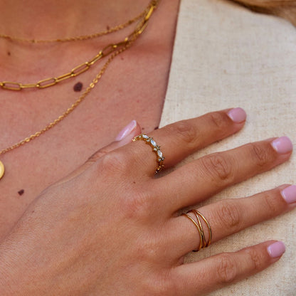 Luxe Kristall Goldring Alma