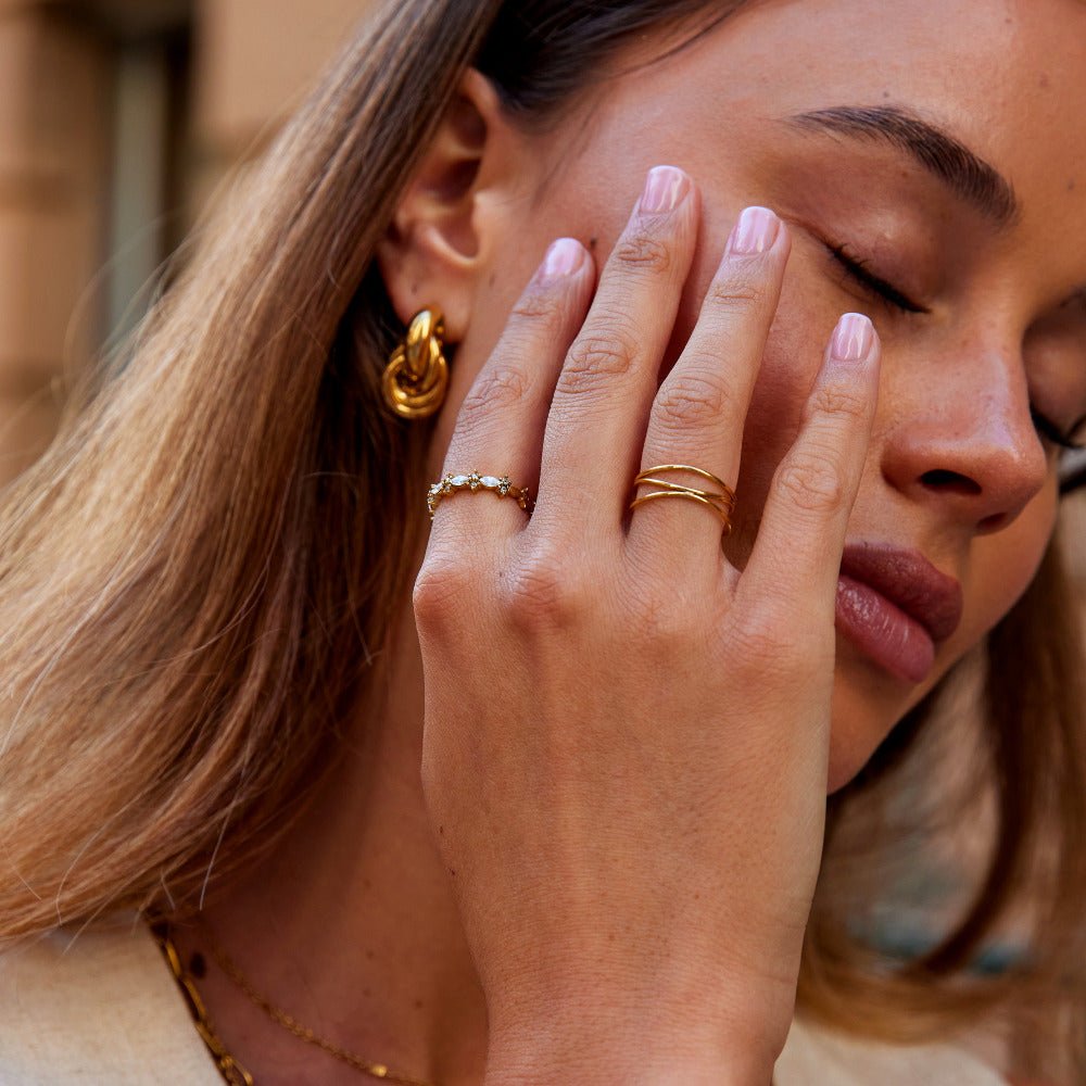Luxe Kristall Goldring Alma