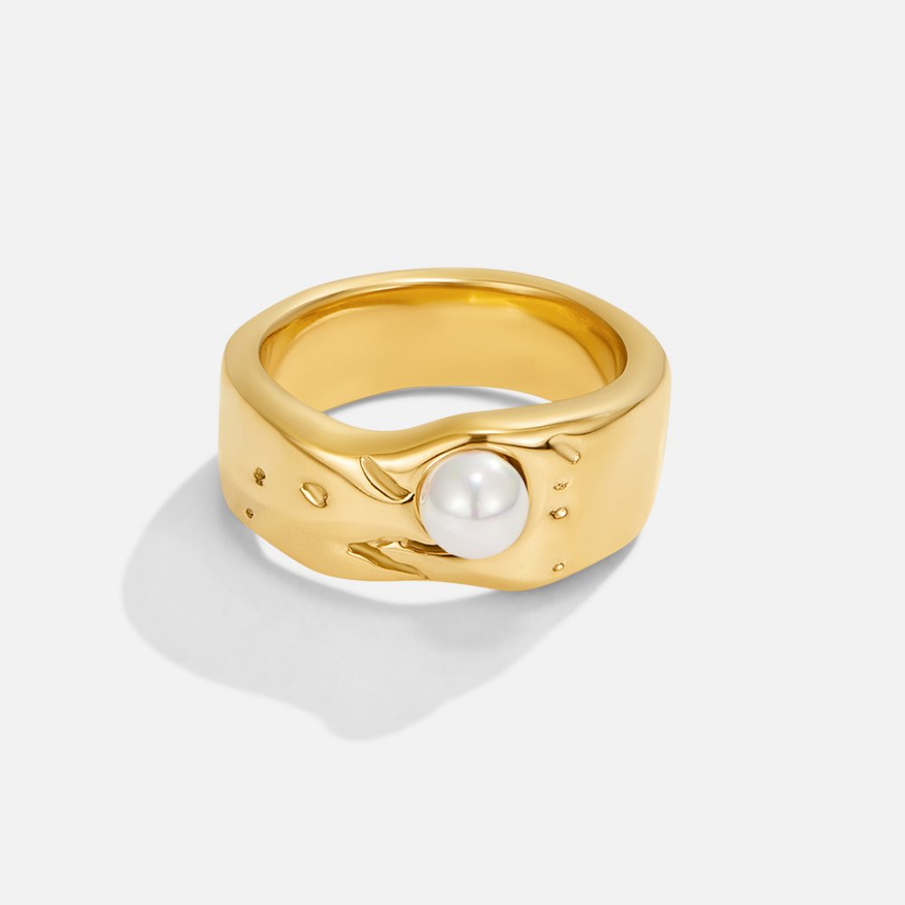 Malia Chunky Gold Perlen Ring Alma
