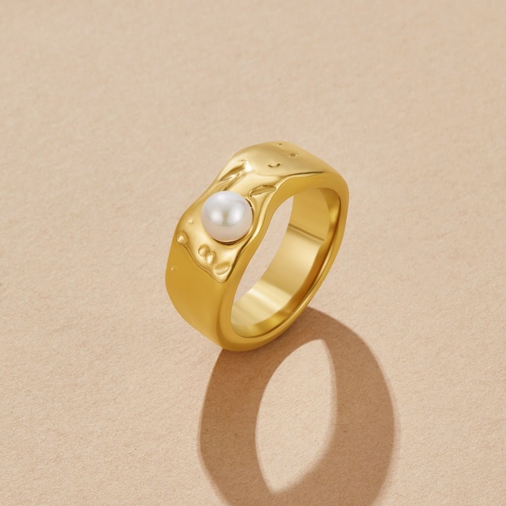 Malia Chunky Gold Perlen Ring Alma