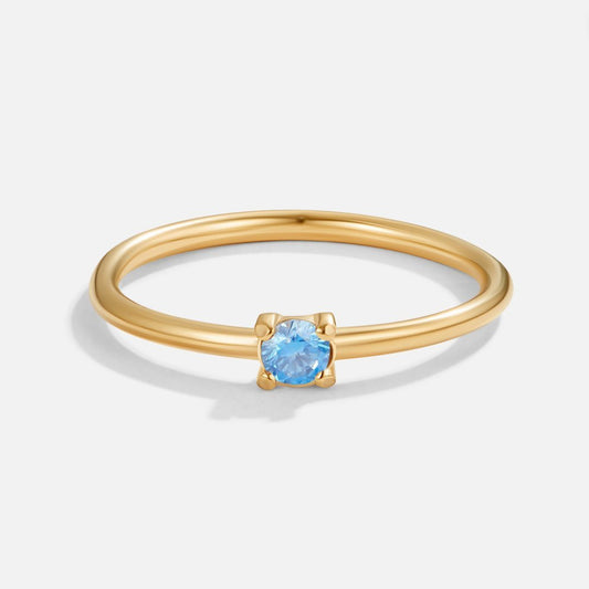 March Geburtsstein 18K Goldring Alma
