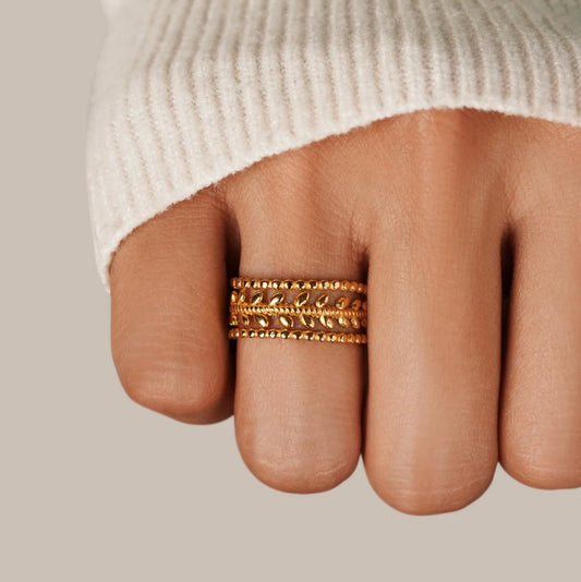 Marissa Mehrlagige Gold Blatt Ring Alma