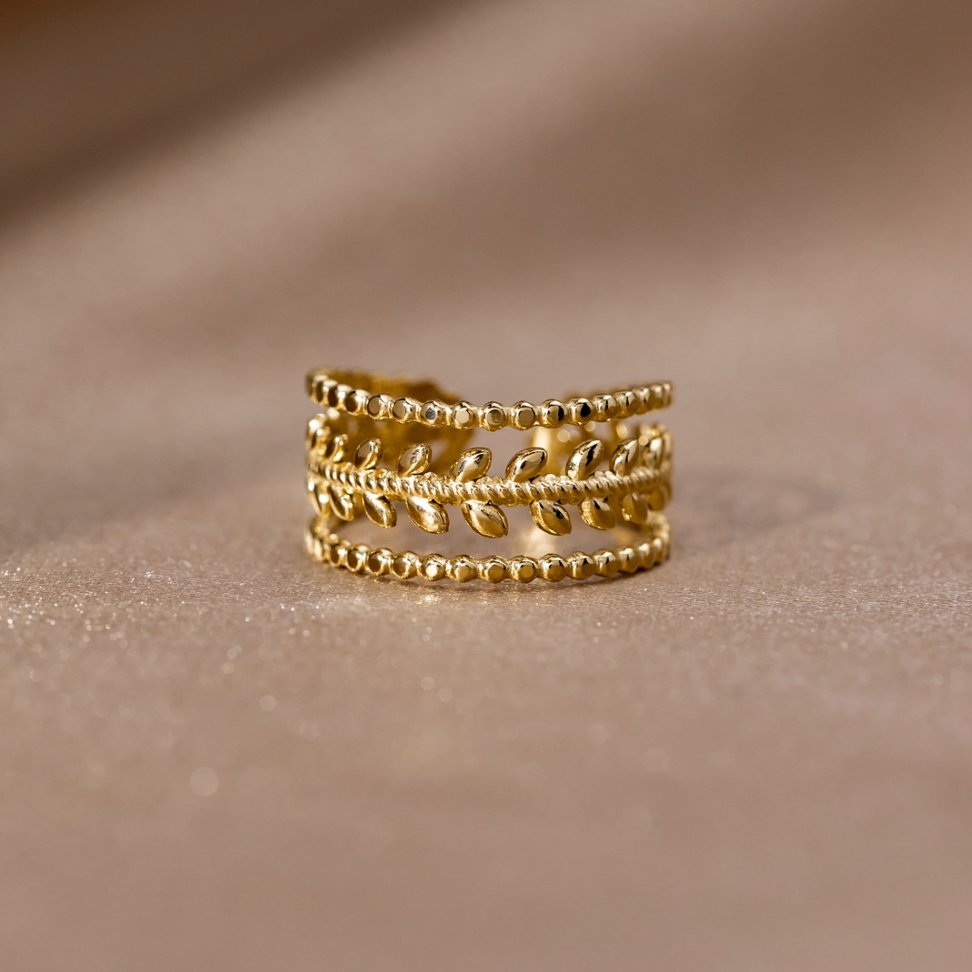 Marissa Mehrlagige Gold Blatt Ring Alma