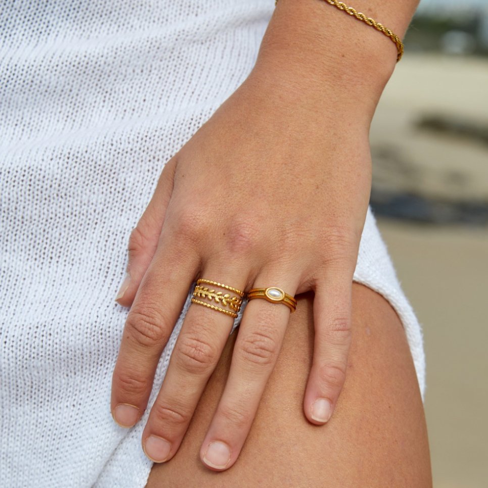 Marissa Mehrlagige Gold Blatt Ring Alma