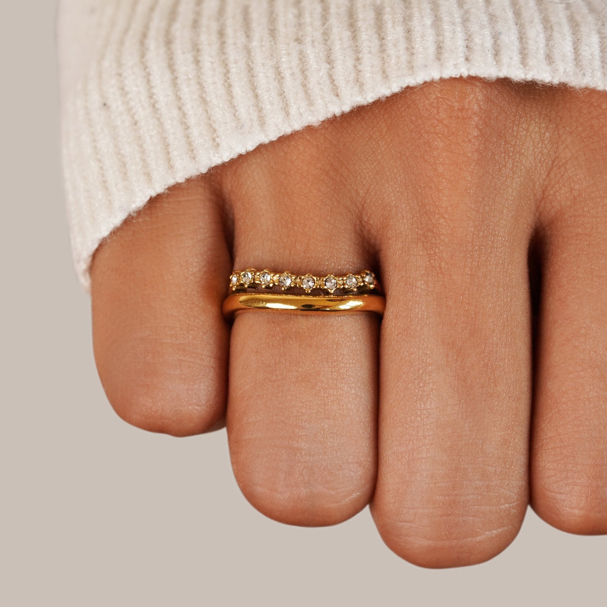 Marissa White Kristall Mehrlagige Ring Alma