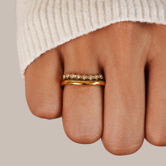 Marissa White Kristall Mehrlagige Ring Alma