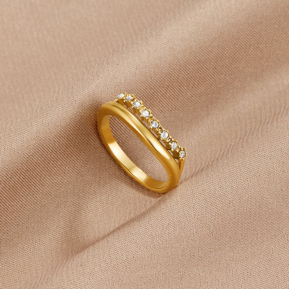 Marissa White Kristall Mehrlagige Ring Alma