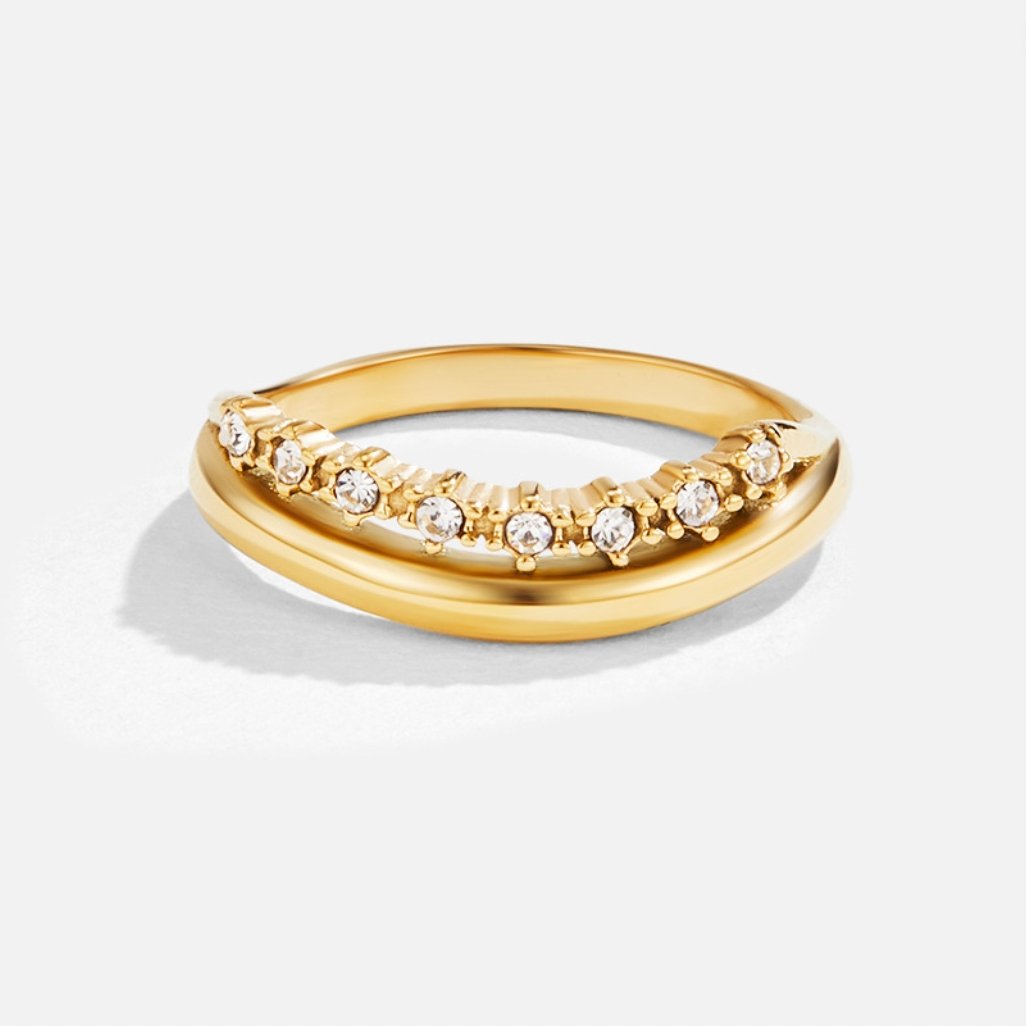 Marissa White Kristall Mehrlagige Ring Alma