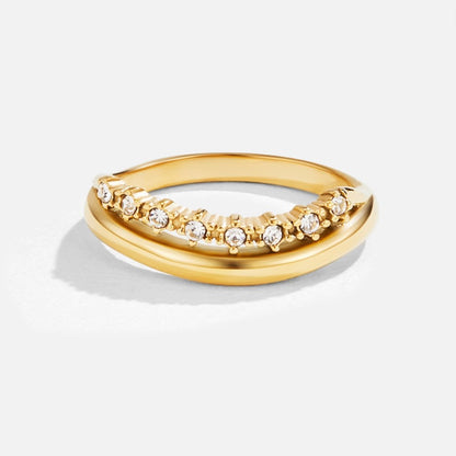 Marissa White Kristall Mehrlagige Ring Alma