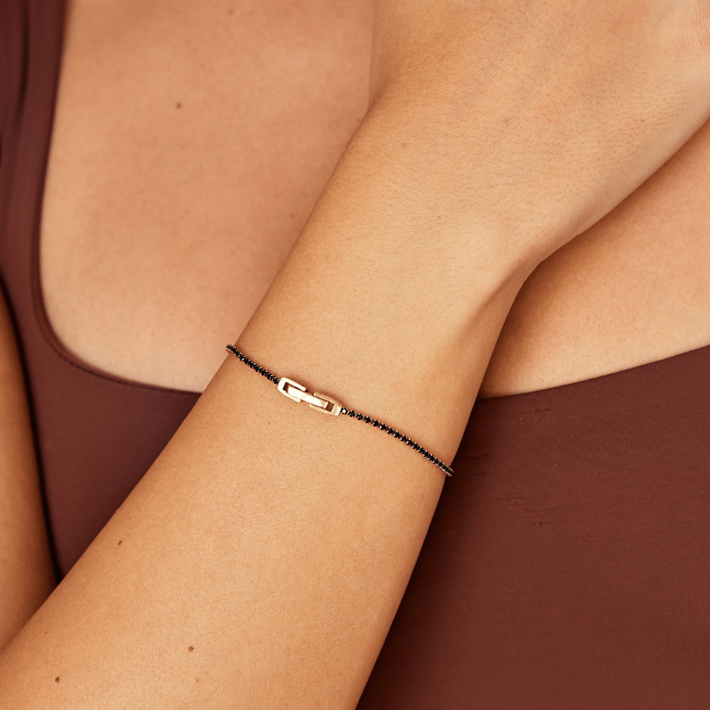 Midnight Black Kristall Armband Alma