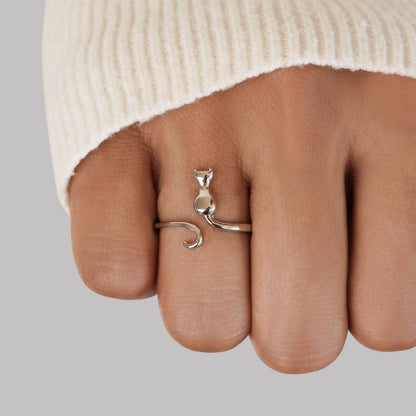 Midnight Cat Silber Ring Alma