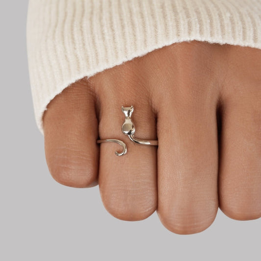 Midnight Cat Silber Ring Alma