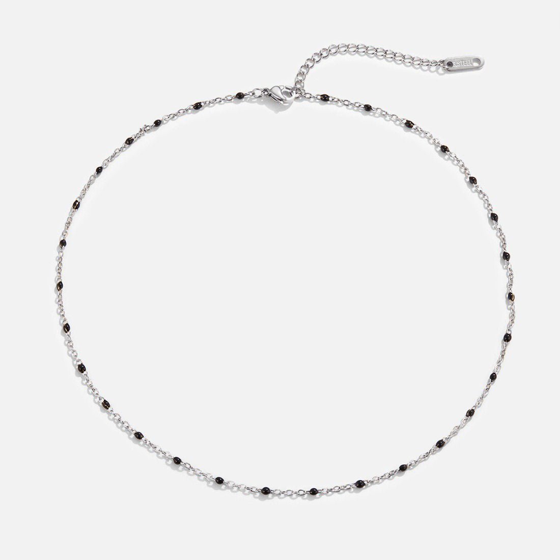Mila Black Perlen Silber Halskette Alma