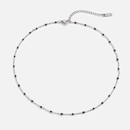 Mila Black Perlen Silber Halskette Alma
