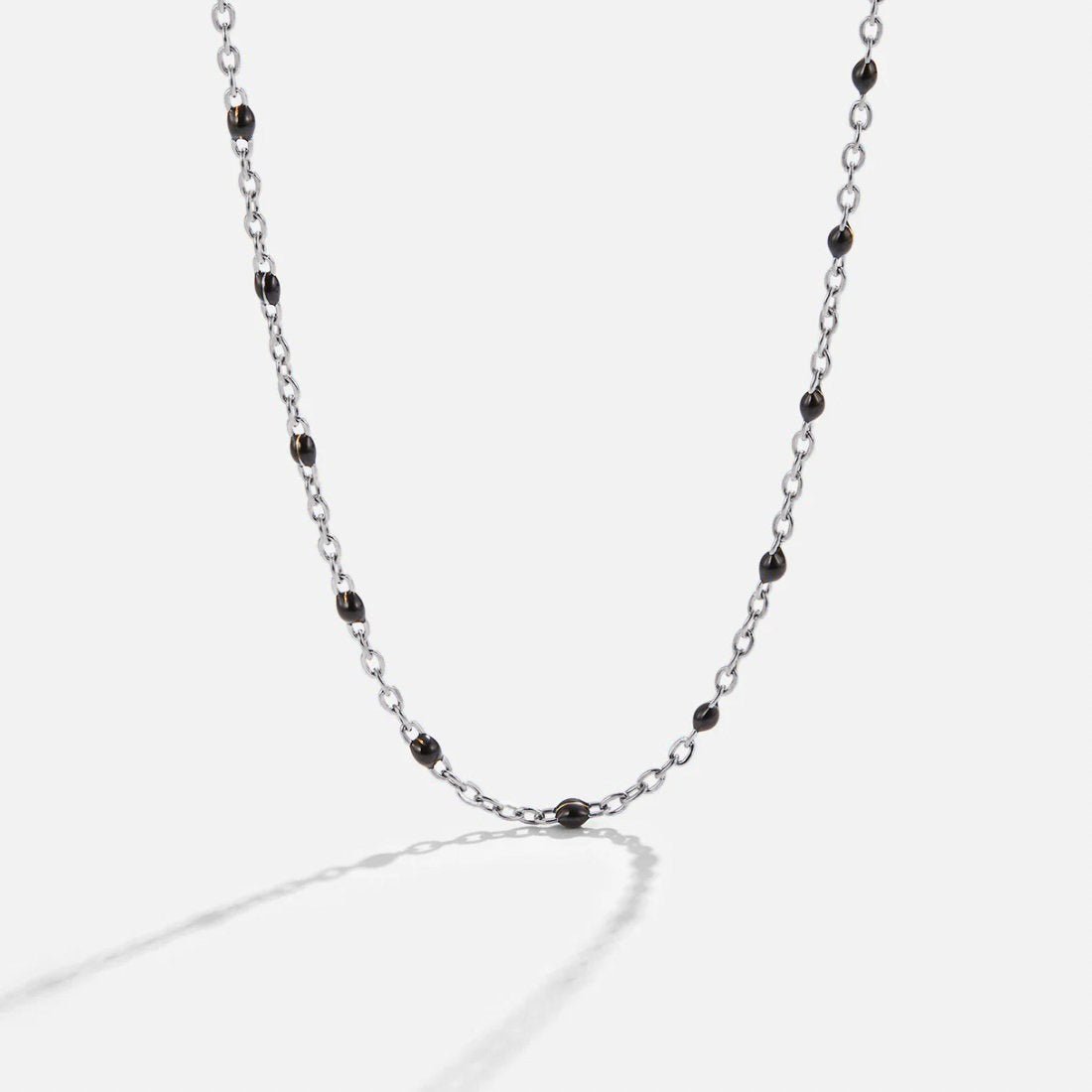 Mila Black Perlen Silber Halskette Alma