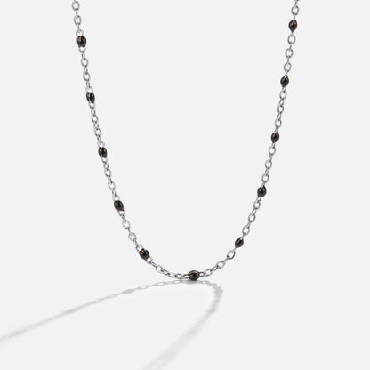 Mila Black Perlen Silber Halskette Alma
