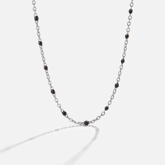 Mila Black Perlen Silber Halskette Alma
