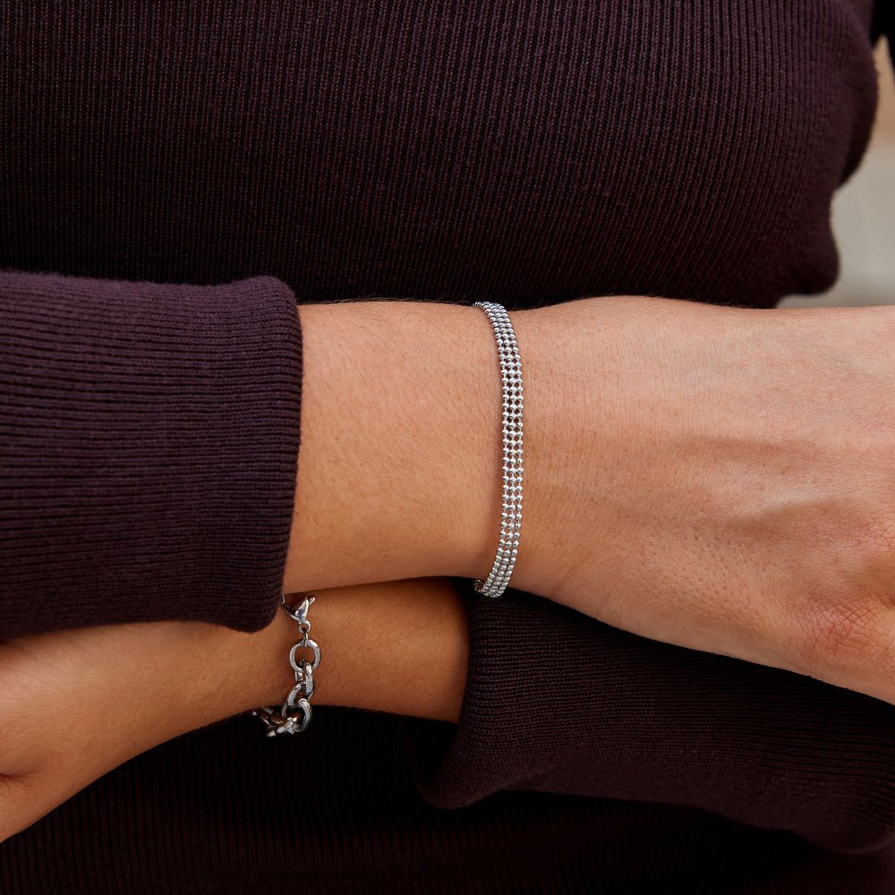 Milan Silber Perlen Ketten Armband Alma