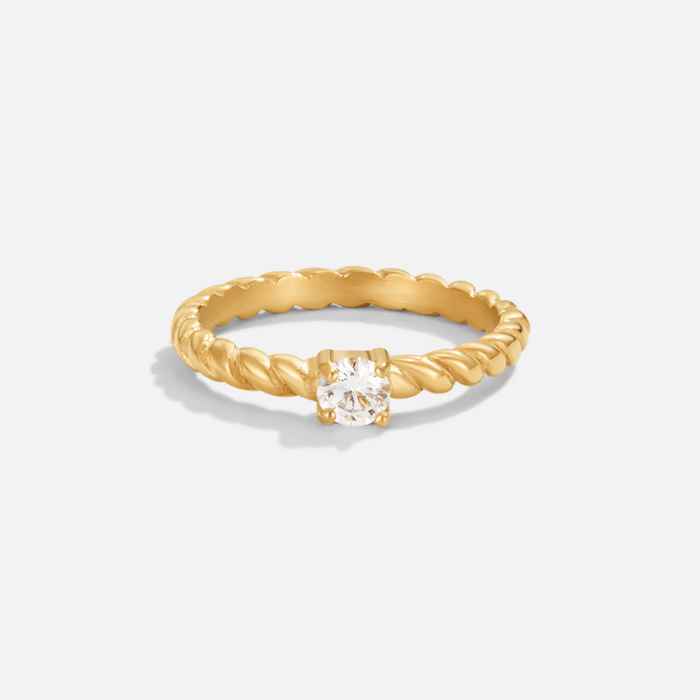Milan Gedreht Gold Kristall Ring Alma