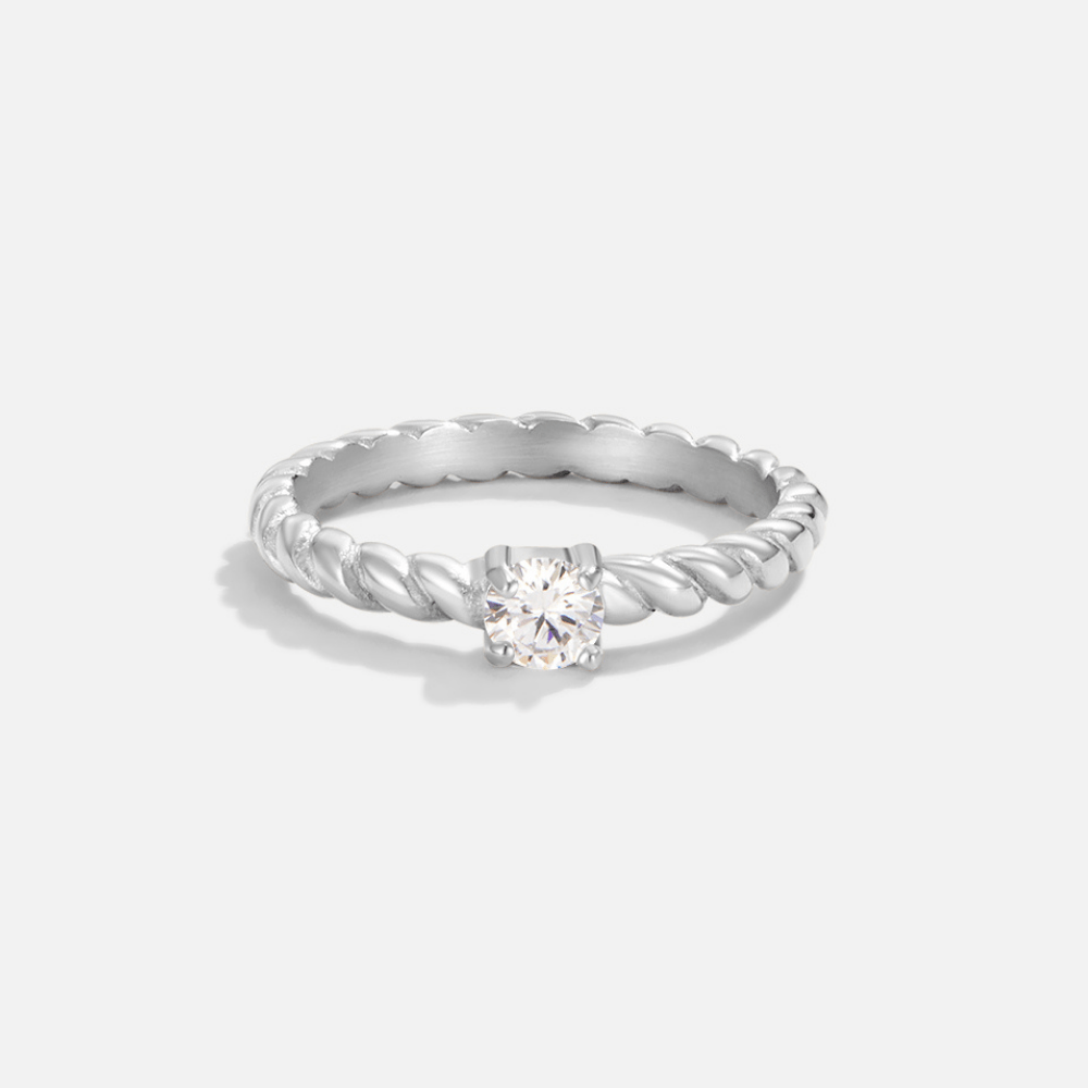 Milan Gedreht Silber Kristall Ring Alma