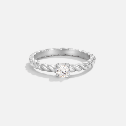 Milan Gedreht Silber Kristall Ring Alma