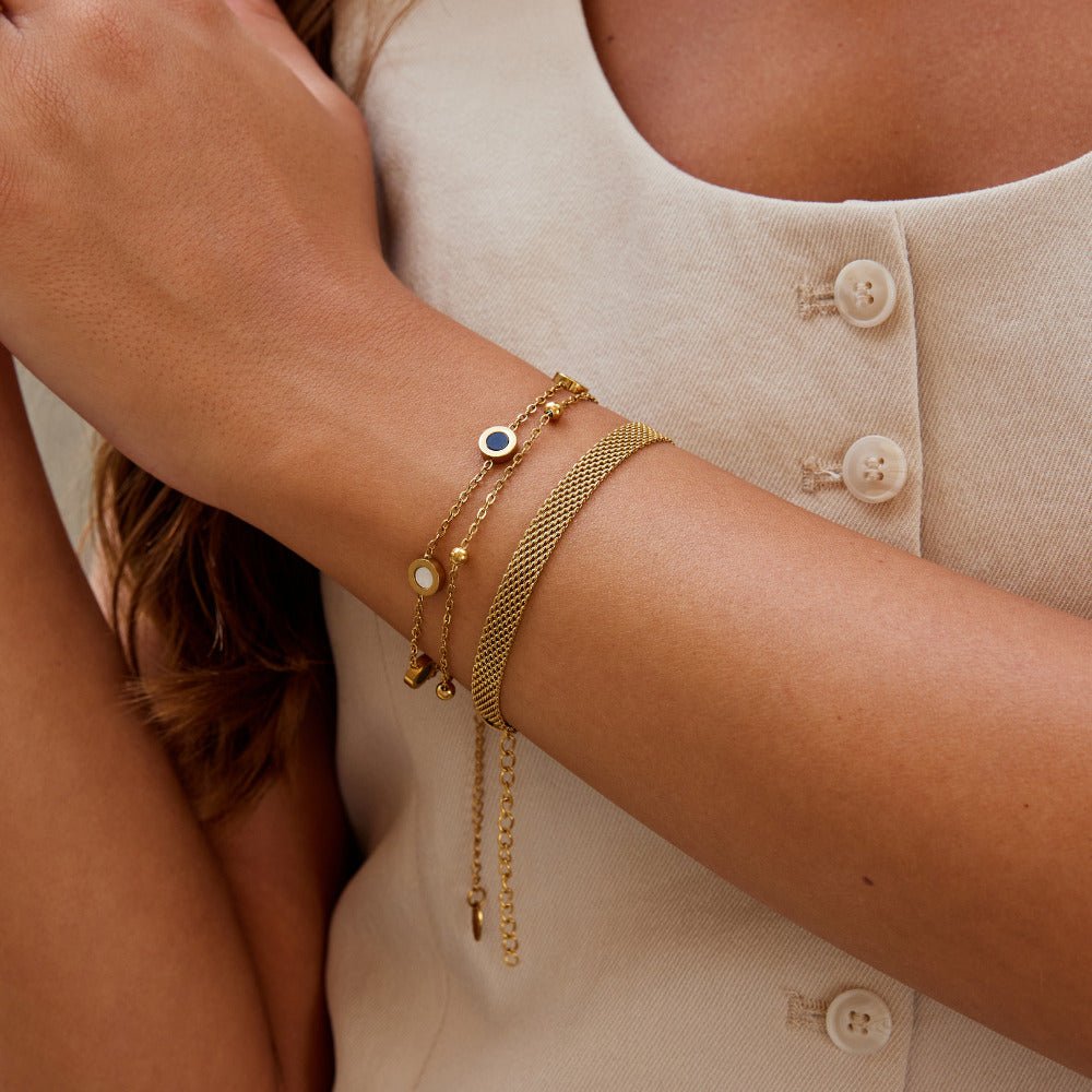 Molly Gold Mesh Ketten Armband Alma
