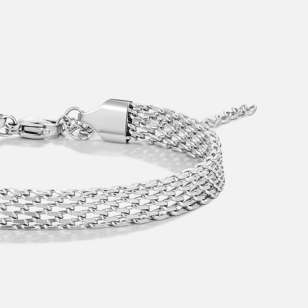 Molly Silber Mesh Ketten Armband Alma