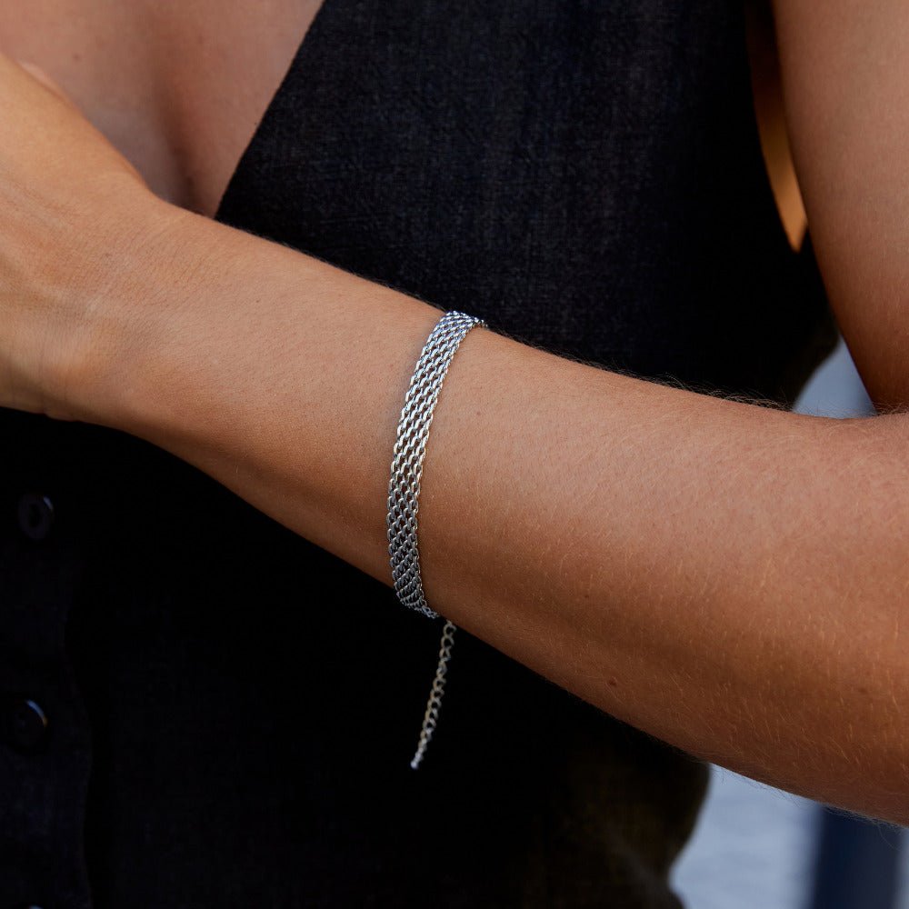 Molly Silber Mesh Ketten Armband Alma