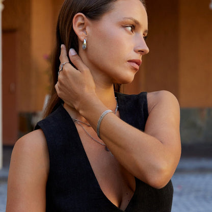 Molly Silber Mesh Ketten Armband Alma