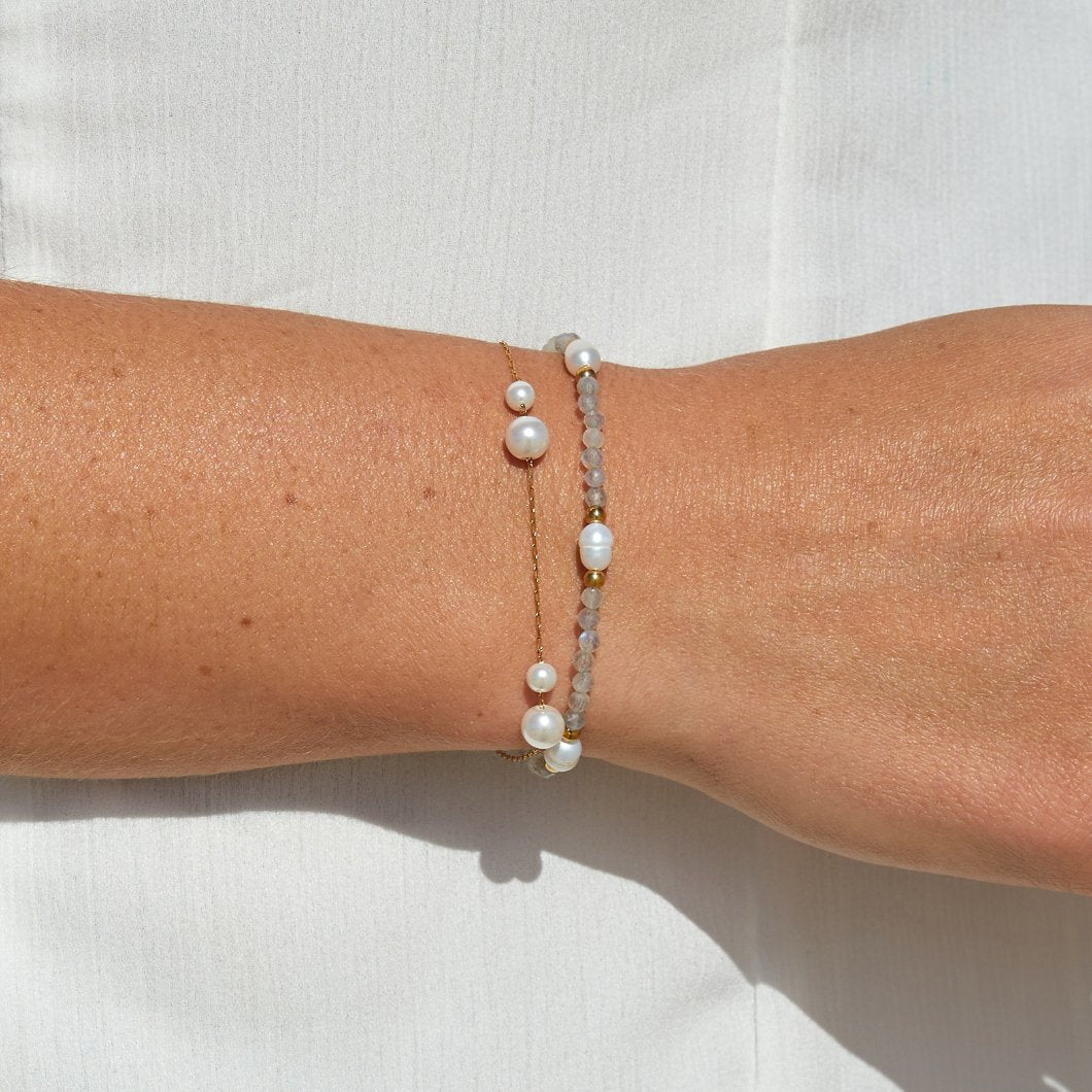 Mondstein & Perlen Perlenarmband Alma