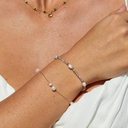 Mondstein & Perlen Perlenarmband Alma