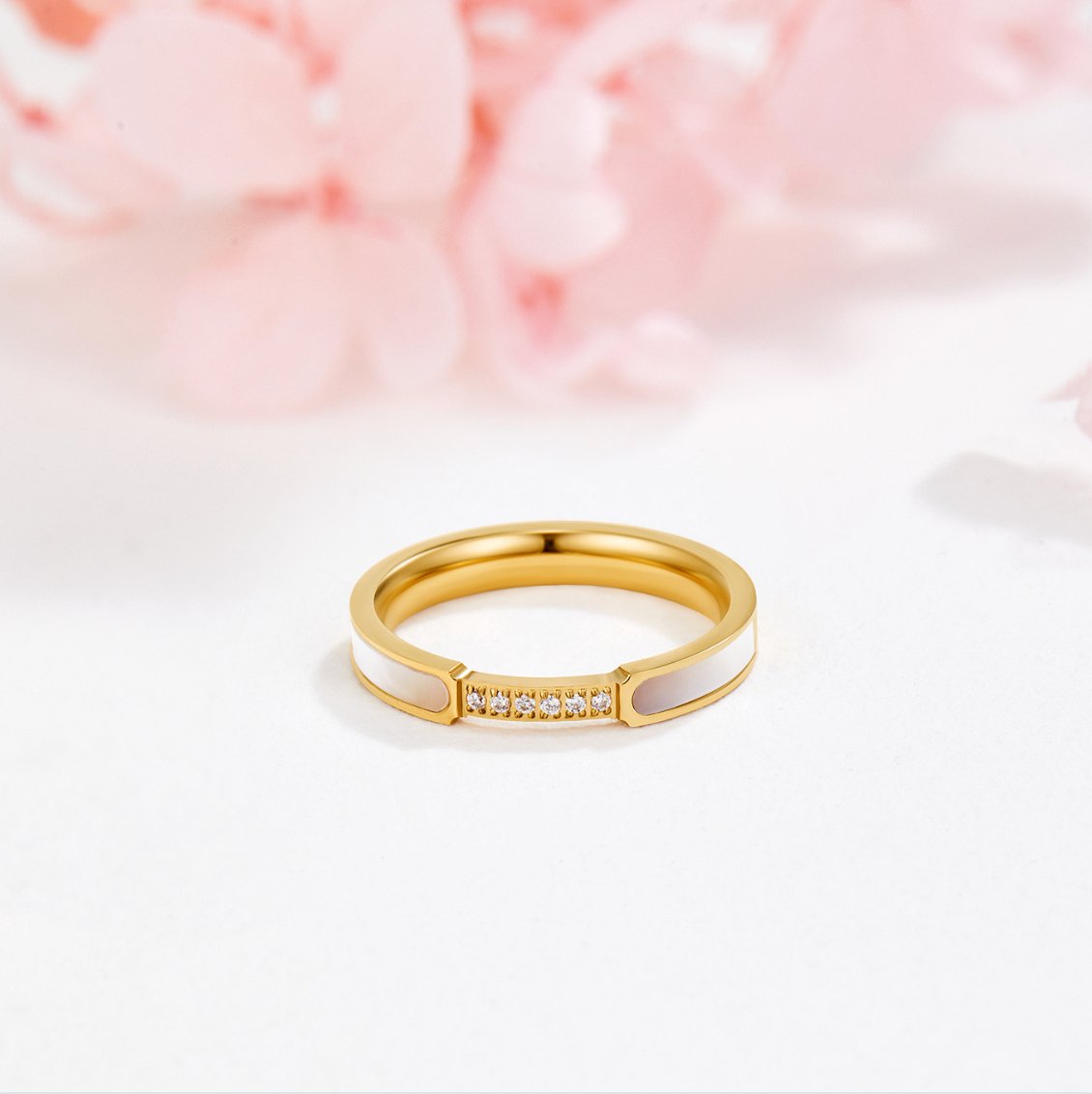 Mother Of Perlen & Kristall Ring Alma
