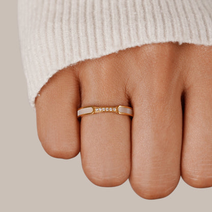 Mother Of Perlen & Kristall Ring Alma