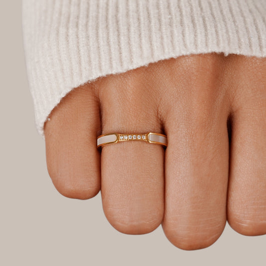 Mother Of Perlen & Kristall Ring Alma