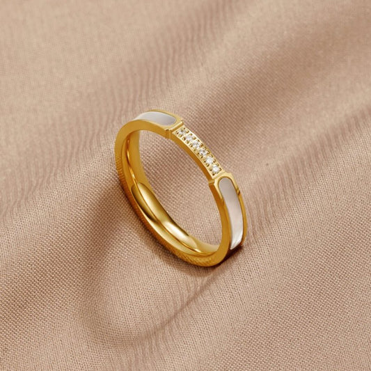 Mother Of Perlen & Kristall Ring Alma