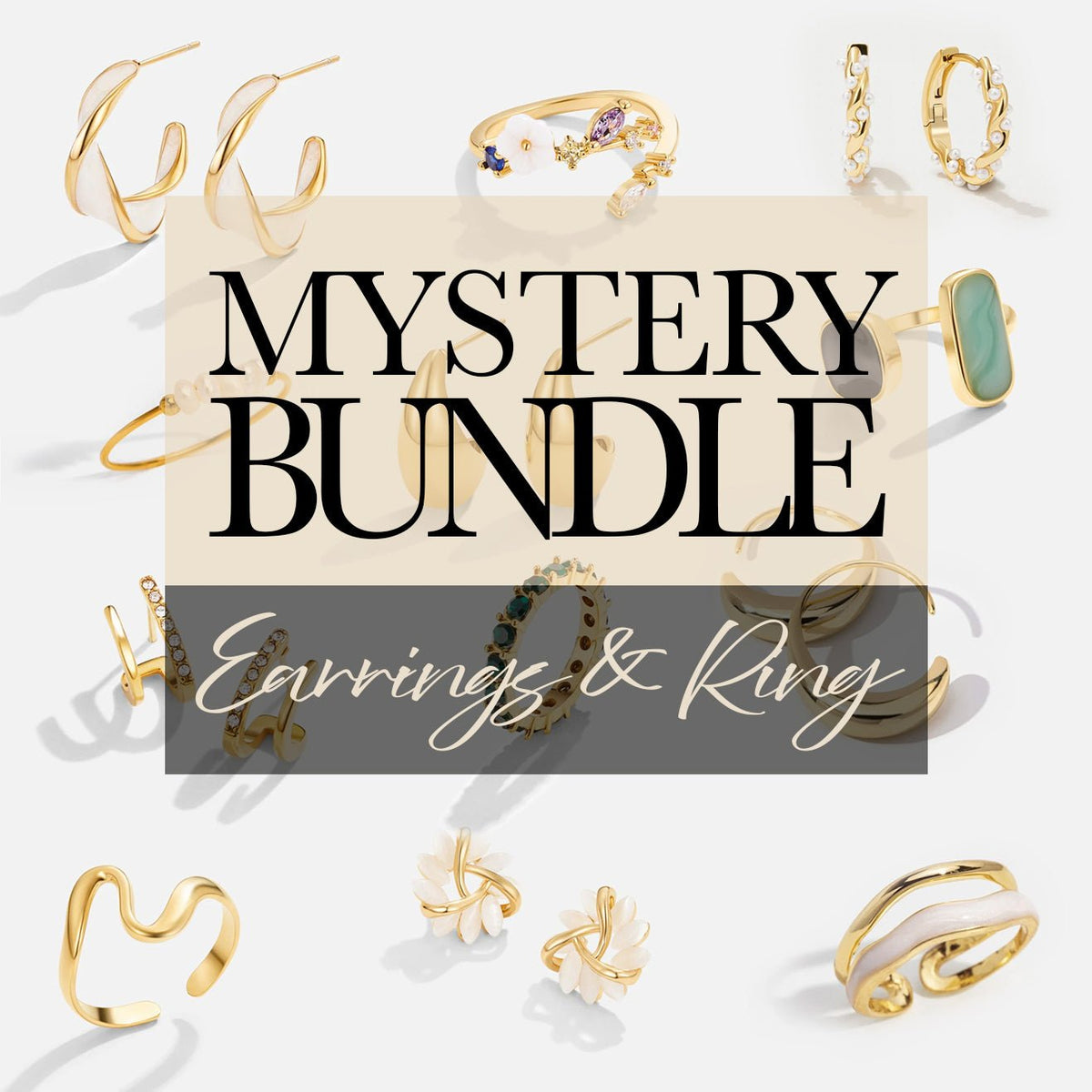 Mystery Ohrringe & Ring Adjustable - Set Alma