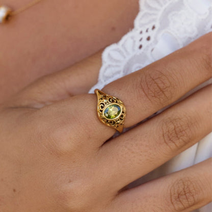 Mystic Smaragd Goldring Alma