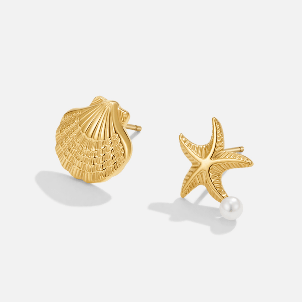 Naia Shell & Starfish Goldohrringe Alma