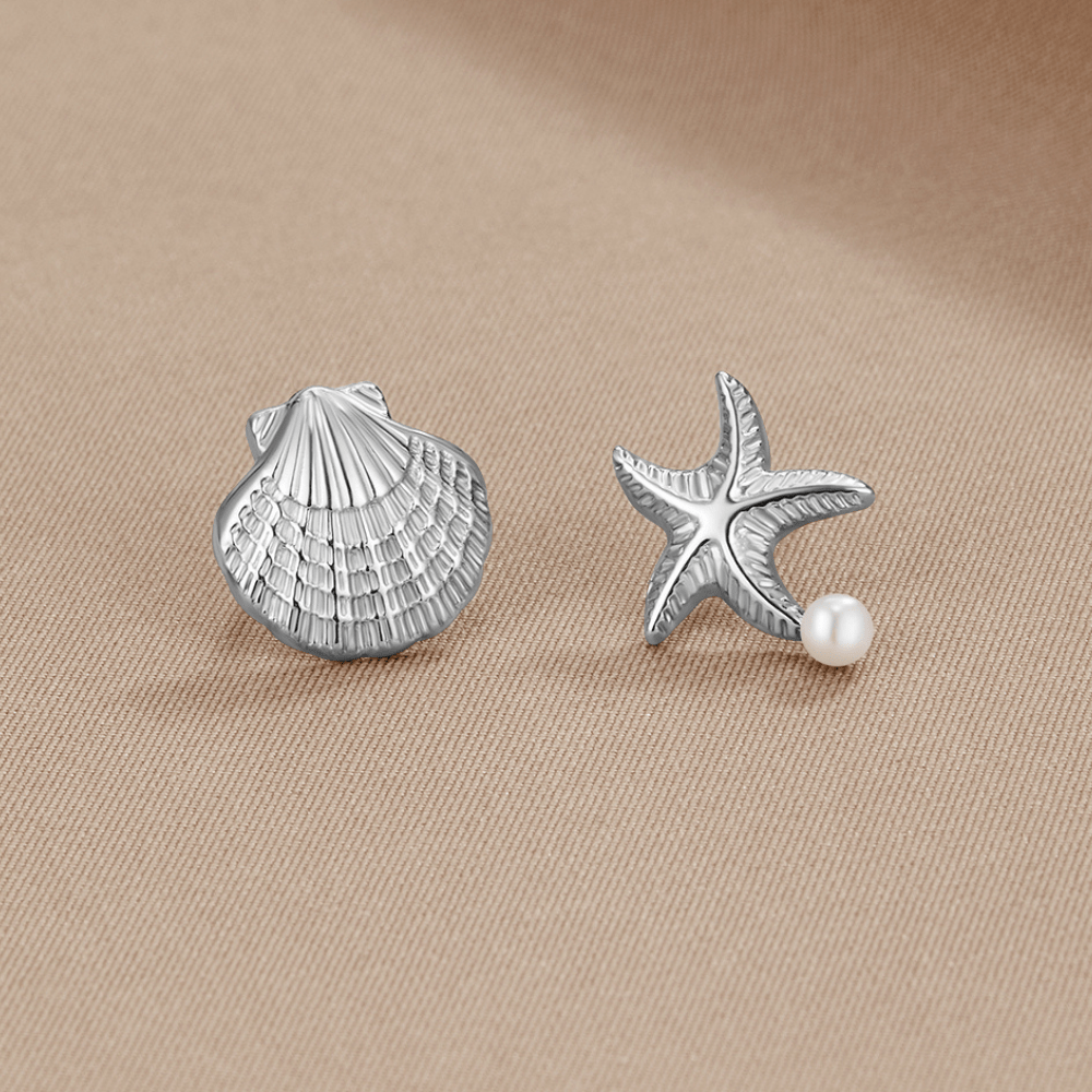 Naia Shell & Starfish Silber Ohrringe Alma