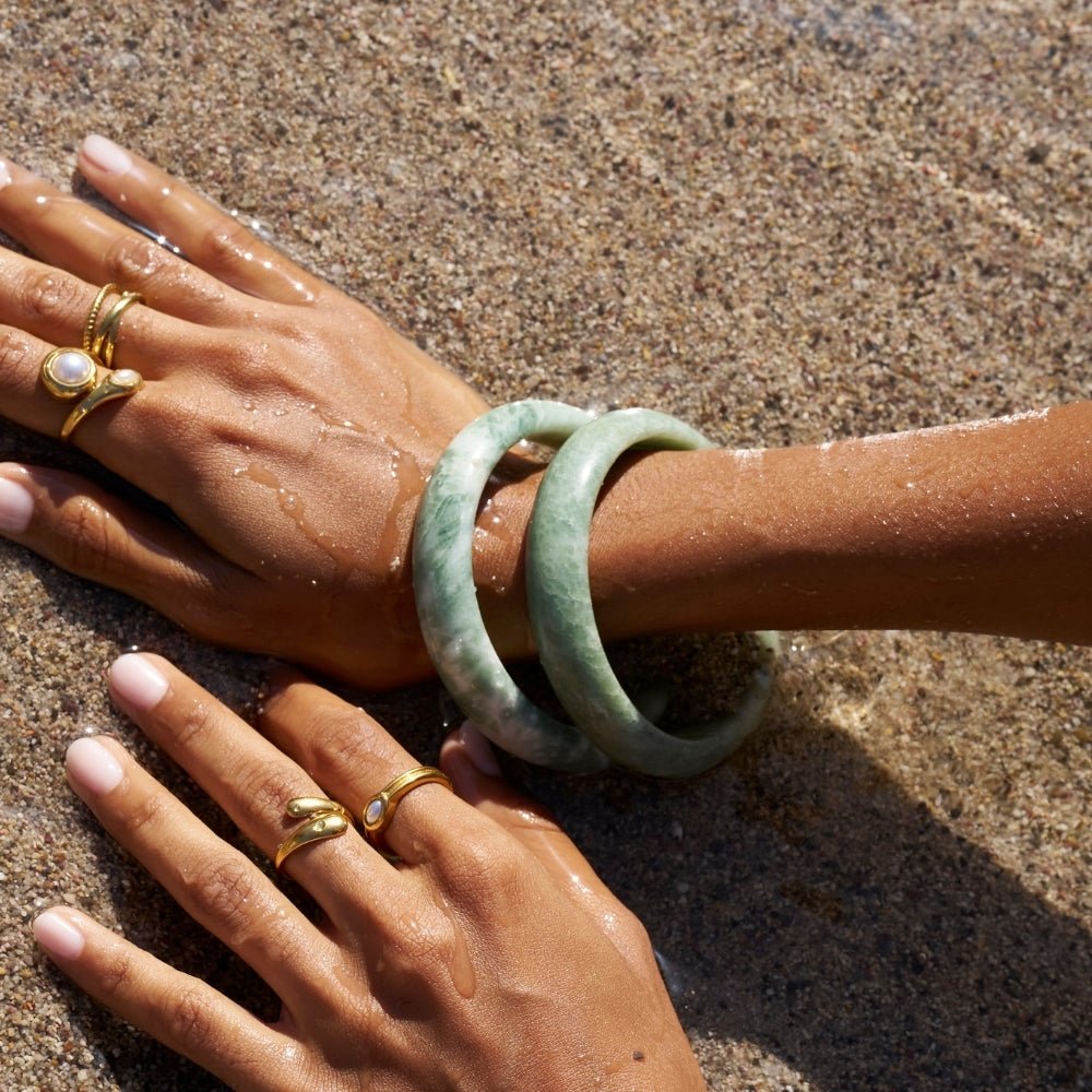 Natural Jade Stein Armreif Alma