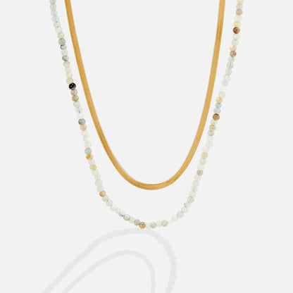 Neesa Stein Beads Mehrlagige Halskette Alma