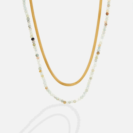 Neesa Stein Beads Mehrlagige Halskette Alma