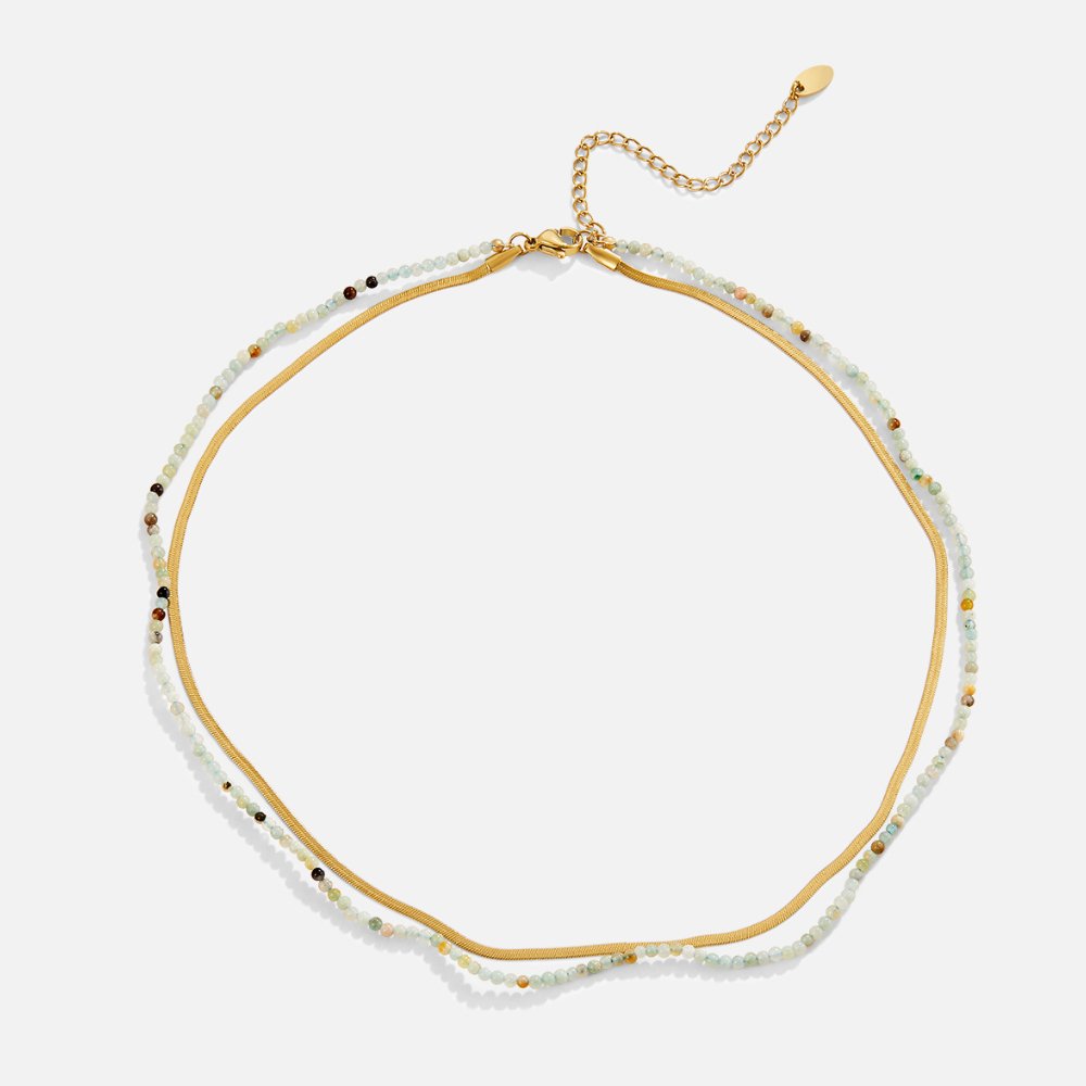 Neesa Stein Beads Mehrlagige Halskette Alma