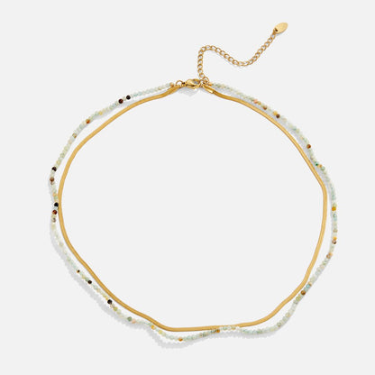 Neesa Stein Beads Mehrlagige Halskette Alma