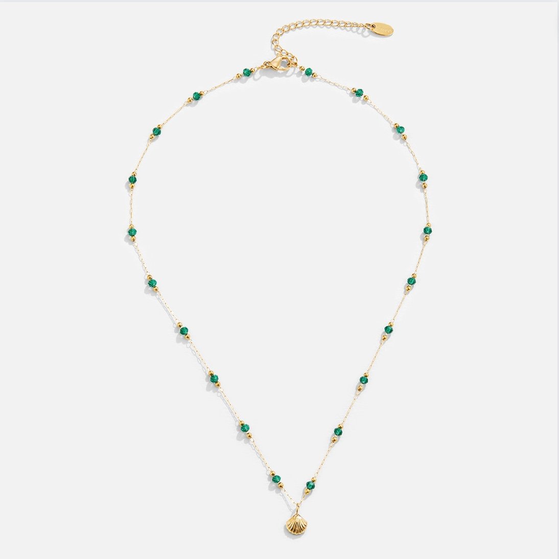 Nerissa Gold Shell & Green Perlenhalskette Alma