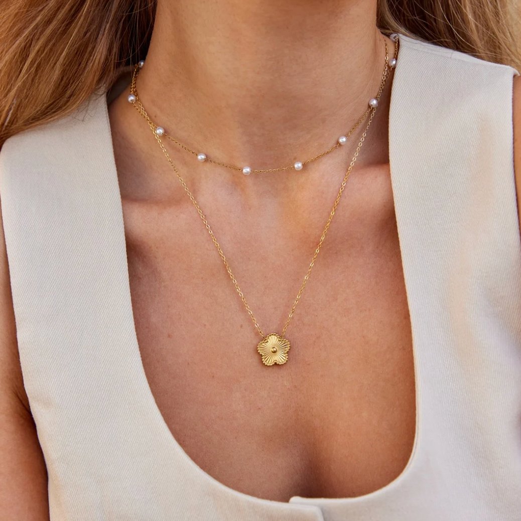 Nura Perlen 18K Goldhalskette Alma